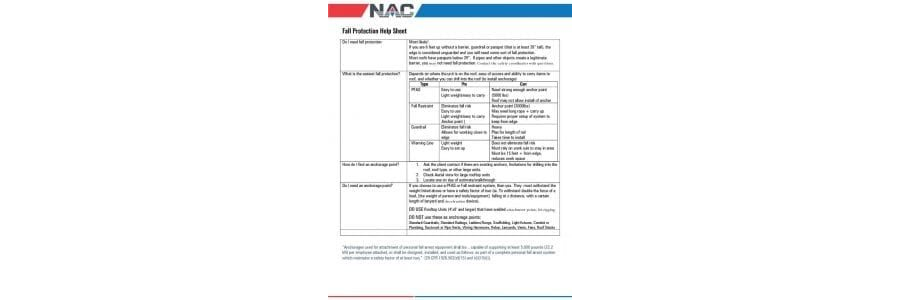 II-2c Fall Protection Help Sheet