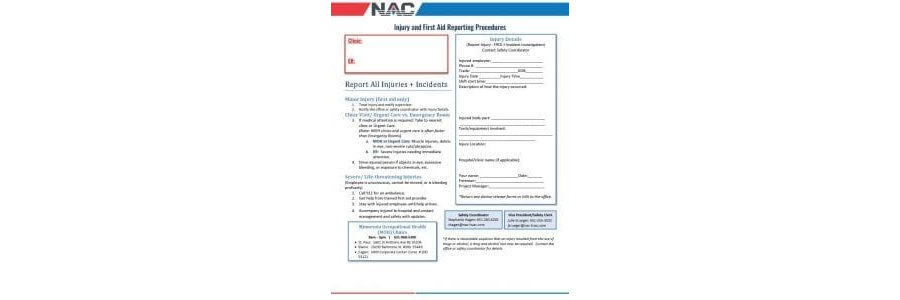 Injury and First Aid Reporting Procedures